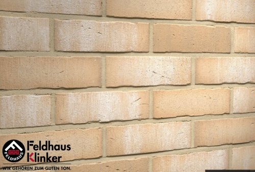 Фасадная плитка ручной формовки Feldhaus Klinker R730 vascu crema bora, 240*71*14 мм